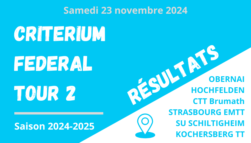 Résultats Critérium Tour 2 - CD67TT 2024-2025